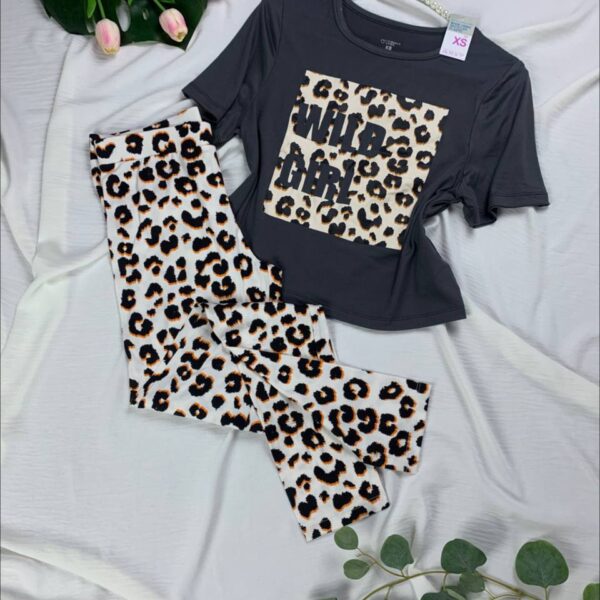 Leopard prinj super soft jersey pijama set from Primark uk xs
