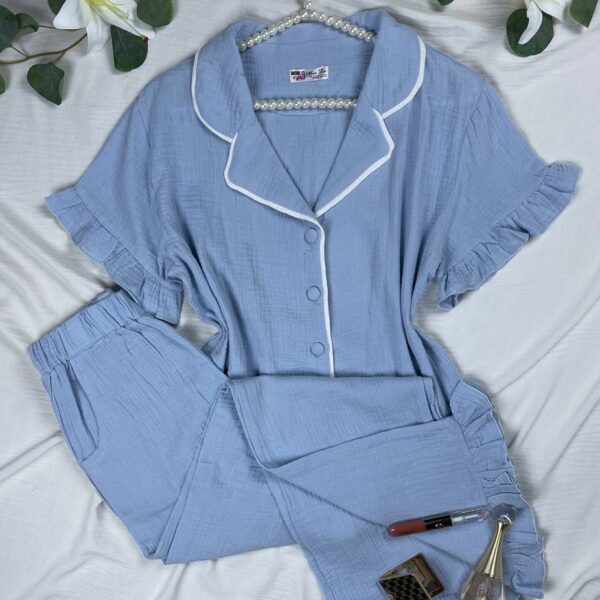 Linen pijama set turkish fabric