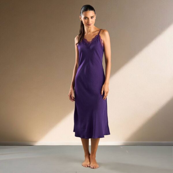 Long silky satin lingerie with Lace from Max