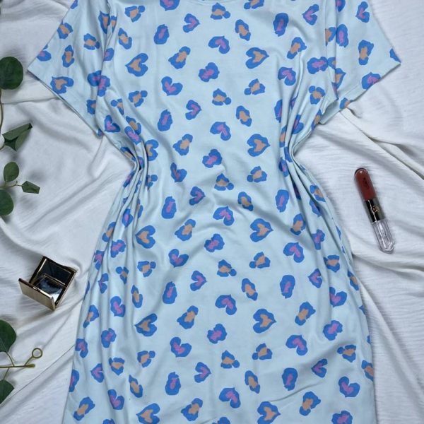 Sky-Blue Printed Sleeping Shirt from Max