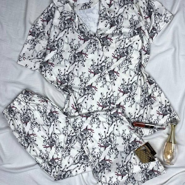 Women’s Cotton Lycra Classic Pajama Set