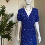 Cotton floral croisee dress made in uk