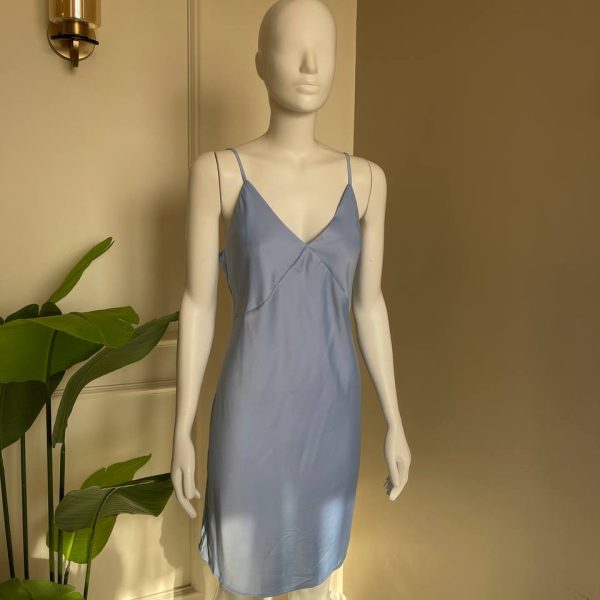 Short satin dress v neck from primark