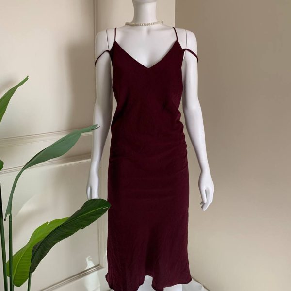 Silky satin burghandy lingerie from max-XS