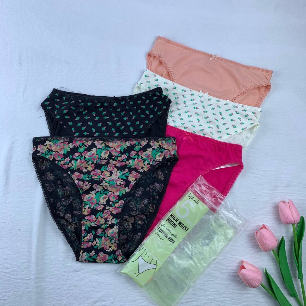 5 pack high waist bikini cotton panty From splash - Image 1