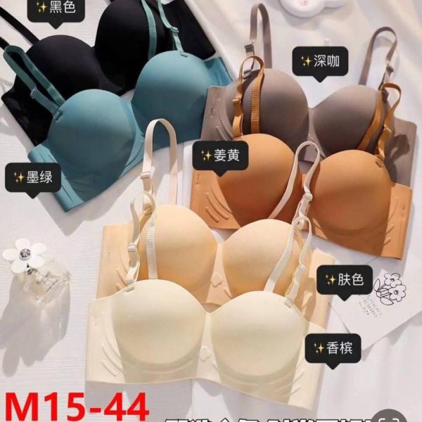 Unwired padded laser cut balcony push up bra