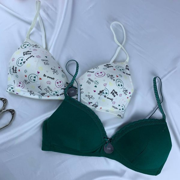 Max 2-Pack Unwired Padded Assorted Better Cotton A-frame Bra