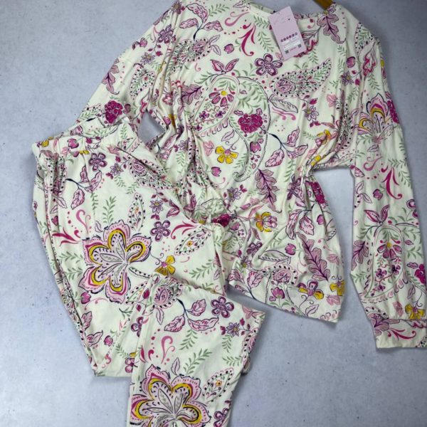 Floral soft touch jersey pijama set from primark uk