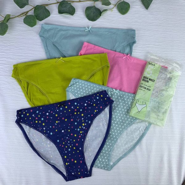 Splash 5-Pack Pure Cotton Boxer Panty Set (10)