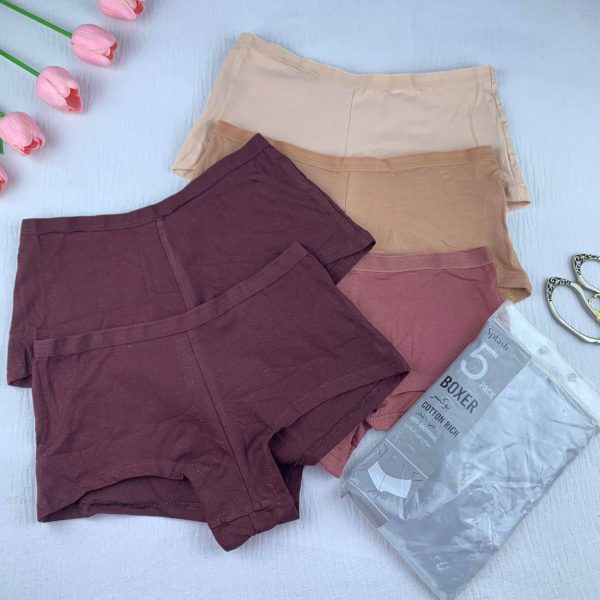 Splash 5-Pack Pure Cotton Boxer Panty Set (10)