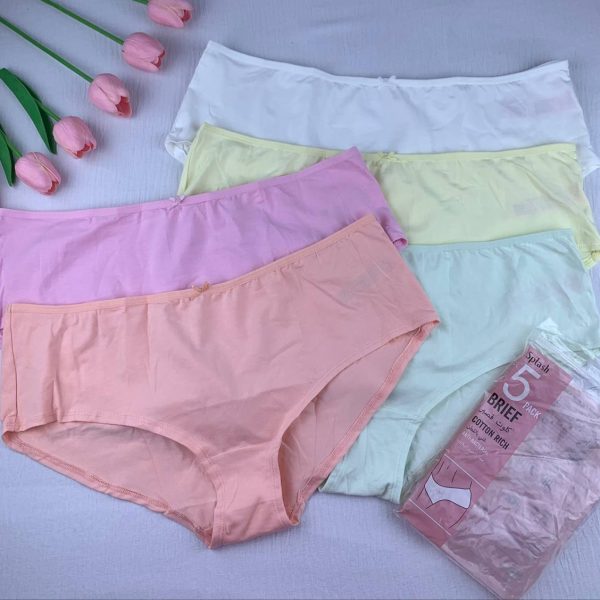 Splash 5-Pack Pure Cotton Brief Panty Set (18)