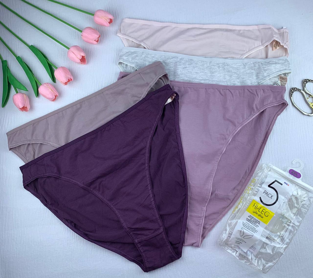 photo_2025-11-01_13-58-06 Max 5-Pack Pure Cotton HI-LEG Panty Set- 2XL - Image 1