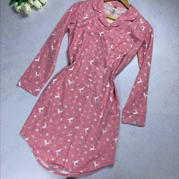 Burghandy fleece sleeping shirt from Max