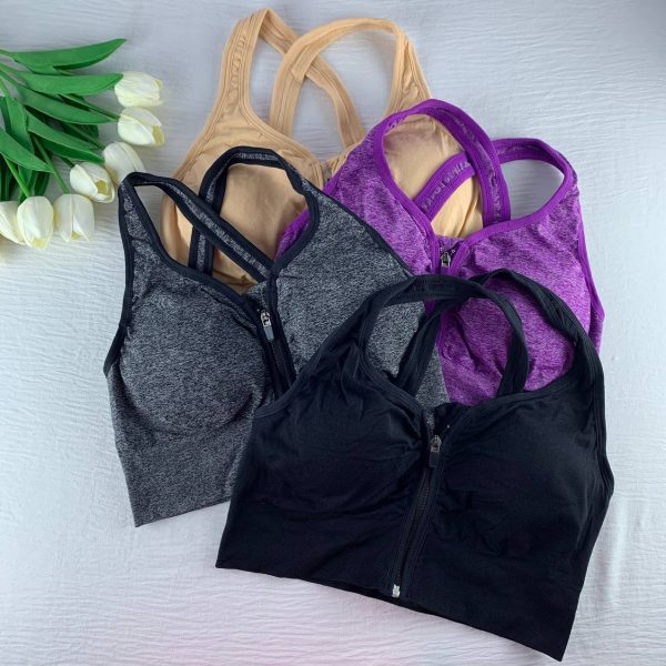 Zip front padded lycra bralette
