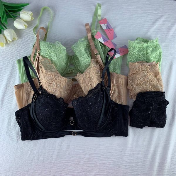 Sexy wired padded bridal luxury bra & panty set