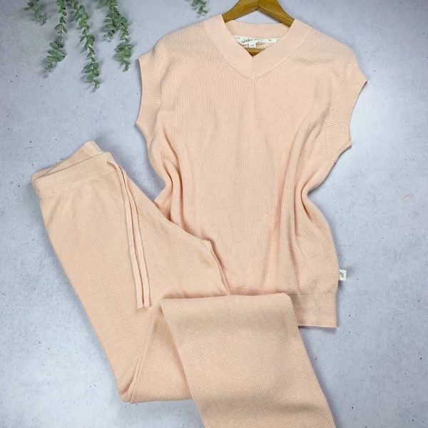 Baby pink knit chique suit from Splash