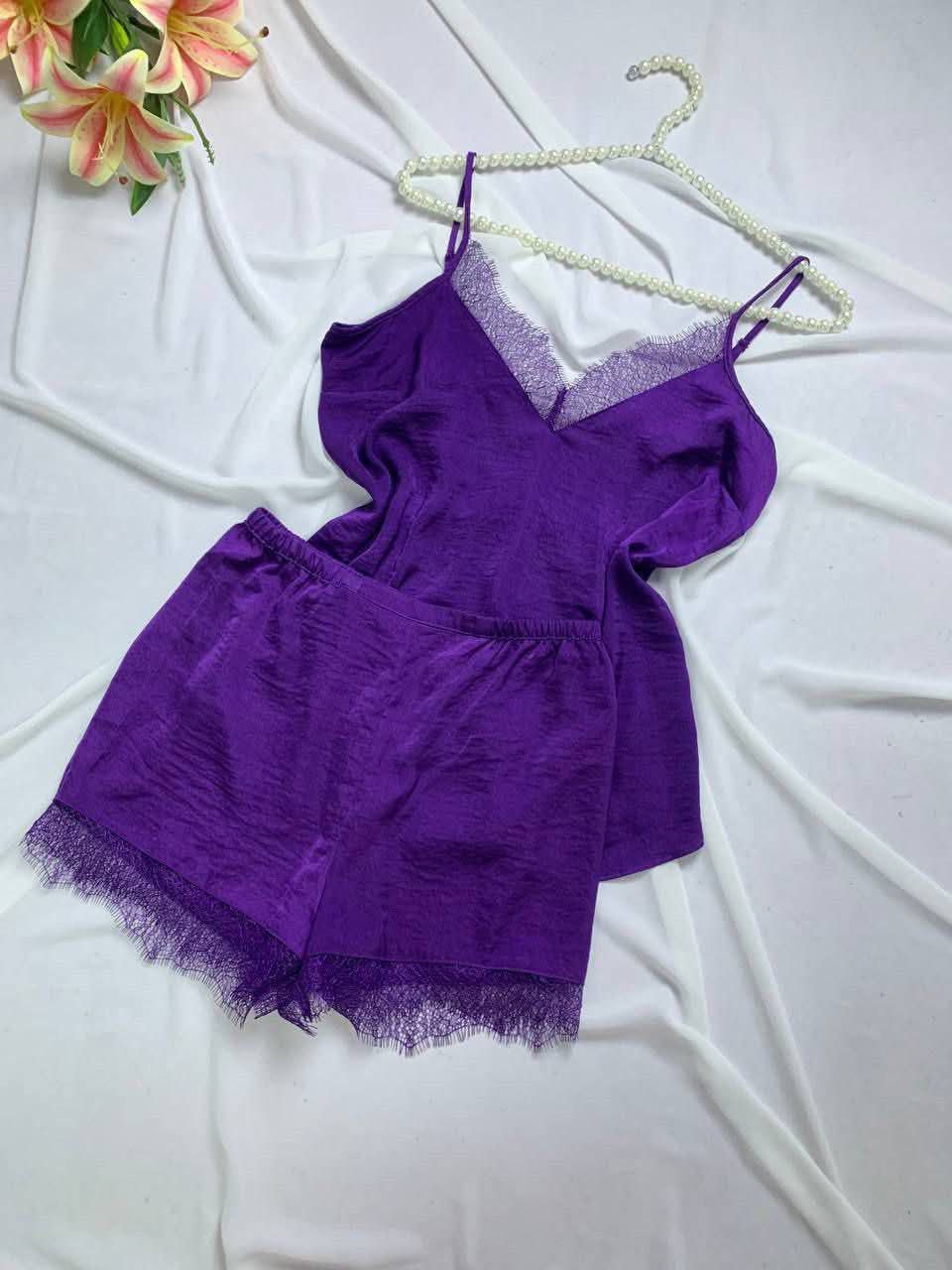 photo_2025-12-04_14-17-06 Silky Satin Pijama with elegant Mesh Lace From Max - Image 1