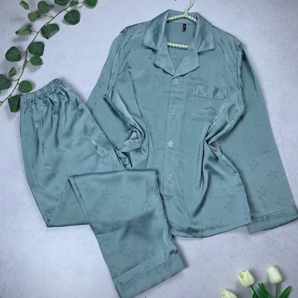Silky satin pijama set korean style