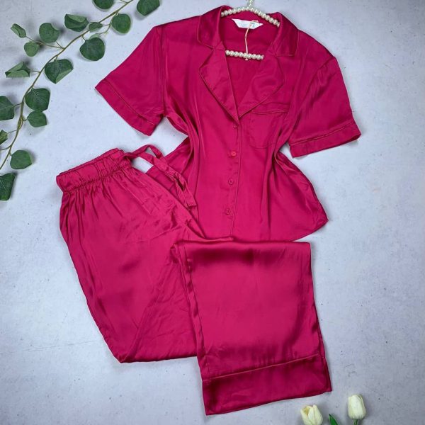 Silky satin fuchiaaa pija from Primark