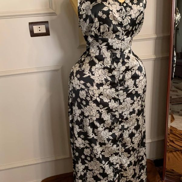 Maxi floral silky satin dress from Splash