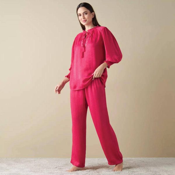 Satin elegant embroidered suit from Splash