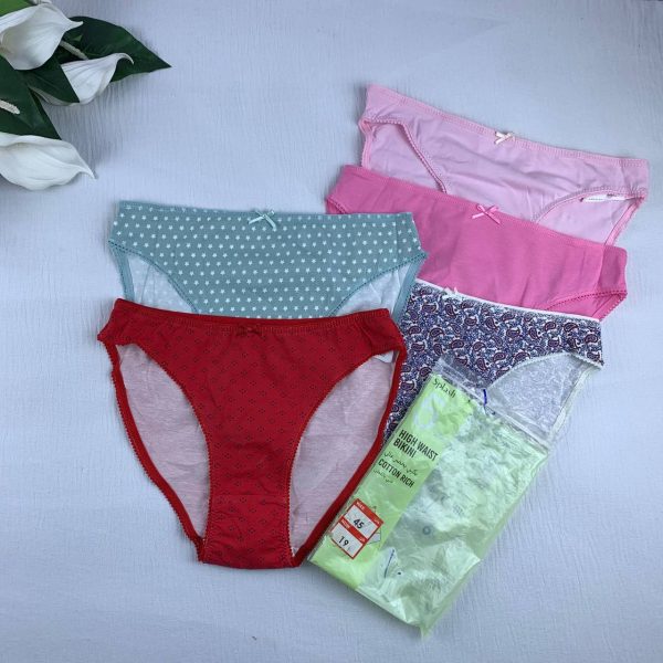 5 pack pure Cotton high waist Bikini panty set from Splash